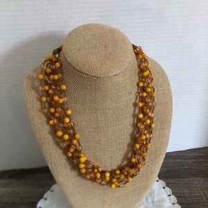 Vtg Multi Strand Beaded Necklace